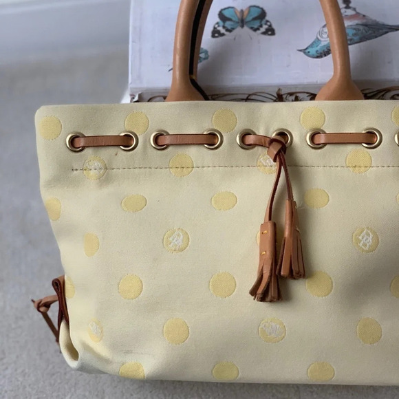 DOONEY & BOURKE Bag Tassel Canvas Satchel shoulder bag Tote in polka dot - Picture 1 of 15